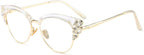 Rhinestones Bling Bling Cateye Reading Glasses Women Blue Light Blocking