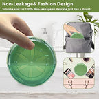 Denture Box Leak-Proof Dental Retainer Case, Portable Denture Bath with Mirror, Removal Tool and Extra Storage Layer, Denture Case Perfect for Traveling and Daily Use (Green)