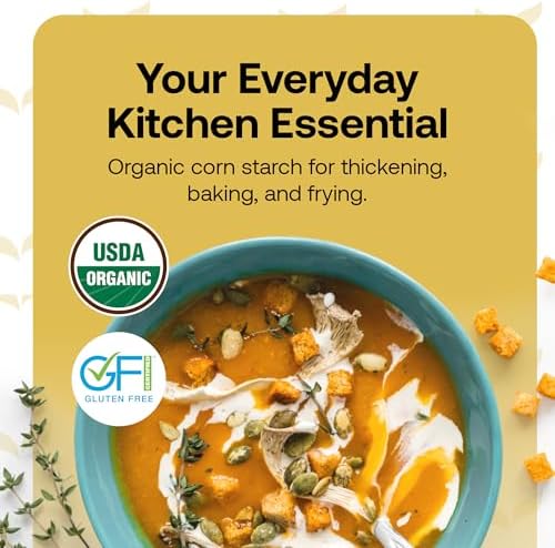Quay Naturals Organic Corn Starch, 1.5 lb – Non-GMO, Gluten-Free, Vegan & Aluminum-Free – Thickener for Baking, Frying, Sauces & Natural Cleaning