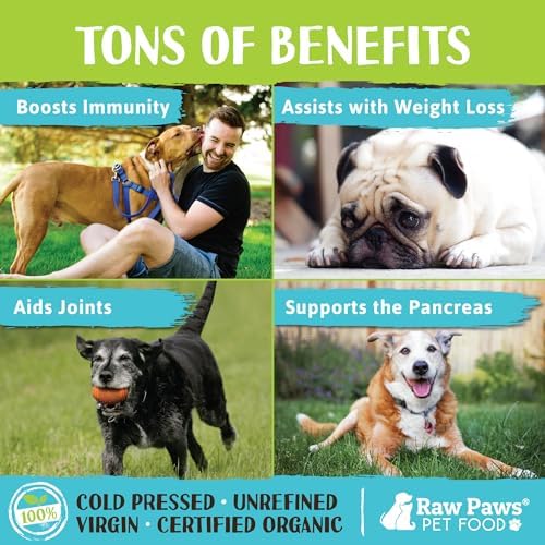 Raw Paws Virgin Organic Coconut Oil for Dogs & Cats, 16-oz - Treatment for Itchy Skin, Dry Nose, Paws - Hot Spot Lotion - Natural Hairball Remedy for Cats