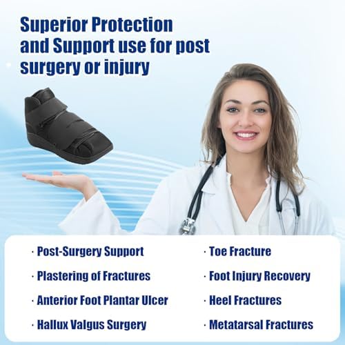 Estinko Closed Post Op Shoe, Post Op Shoes, Fracture Medical Walking Shoes for Men and Women-Post Surgery or Operation Foot Support, Broken Foot or Toe, Squared, M
