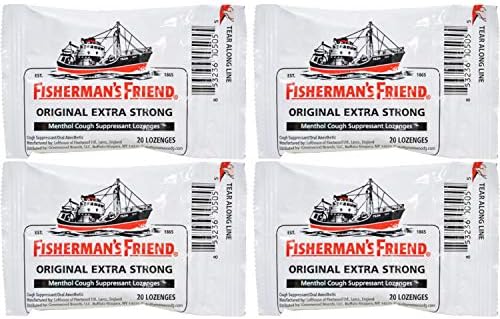 FISHERMANS FRIEND 20 LOZENGES 10MG ORIGINAL EXTRA STRONG (pack of 4)