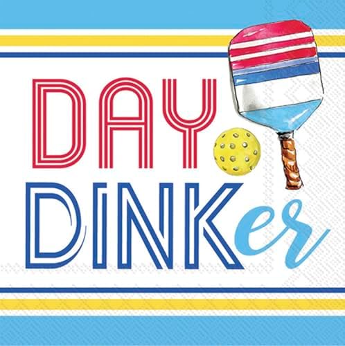 IHR Ideal Home Range Cocktail Napkins Disposable 3-Ply Paper Party Napkin Pack, 5" x 5", Day Drinker, 20-Count