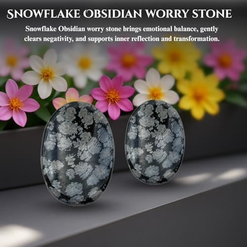 GEMSCITE Thumb Worry Stones Metaphysical Gemstone Crystal Healing Reiki Men Women Gift FENG Shui Positive Energy Love Wellness Palm Stones Wicca Powerful