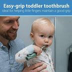 Dr. Brown's Baby and Toddler Toothbrush, Green and Orange Dinosaur 2-Pack, 1-4 Years