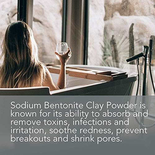 Pure Body Naturals Bentonite Clay Powder for DIY Detox Body & Face Mask, Pure Indian Healing Clay for Deep Pore Cleansing and Armpit Detox for Women, (8.0 oz)