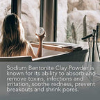 Pure Body Naturals Bentonite Clay Powder for DIY Detox Body & Face Mask, Pure Indian Healing Clay for Deep Pore Cleansing and Armpit Detox for Women, (8.0 oz)
