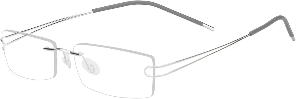 Agstum Pure Titanium Rimless Flexible Frame Optical Hingeless Eyeglasses