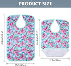 4 Pack Adult Bibs for Women, Reusable Waterproof Large Feeding Adult Bibs, Eating Cloth for Elderly Seniors and Disabled
