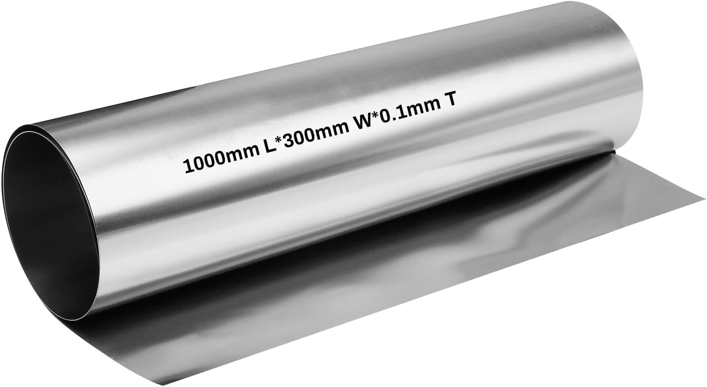 304 Stainless Steel Foil Roll, 0.1mm x 300mm x 1M Stainless Steel Sheet, Metal Foil for Crafts, Electronic Equipment, Industry Machinery, Hardware