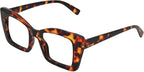 Oversized Reading Glasses for Women – Blue Light Blocking Readers, Oprah Style Square Frame, Clear Lens, Spring Hinge