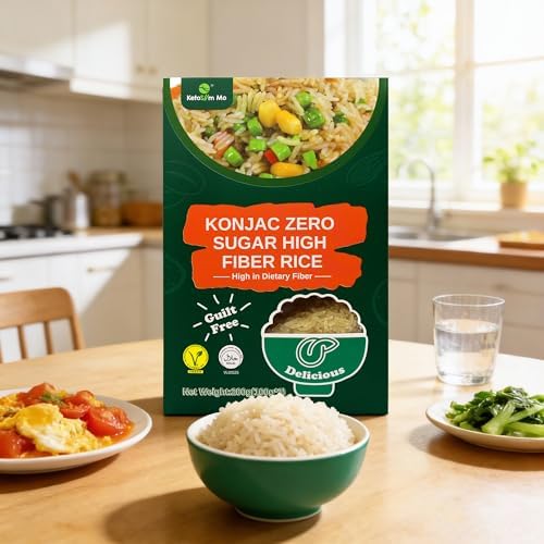 Sunnyside Konnyaku Rice 2 Packs Vegan, Gluten Free, Keto Friendly, Paleo, Kosher, Low Carbs 0 Fat, Low Calorie High Fiber 100g*2