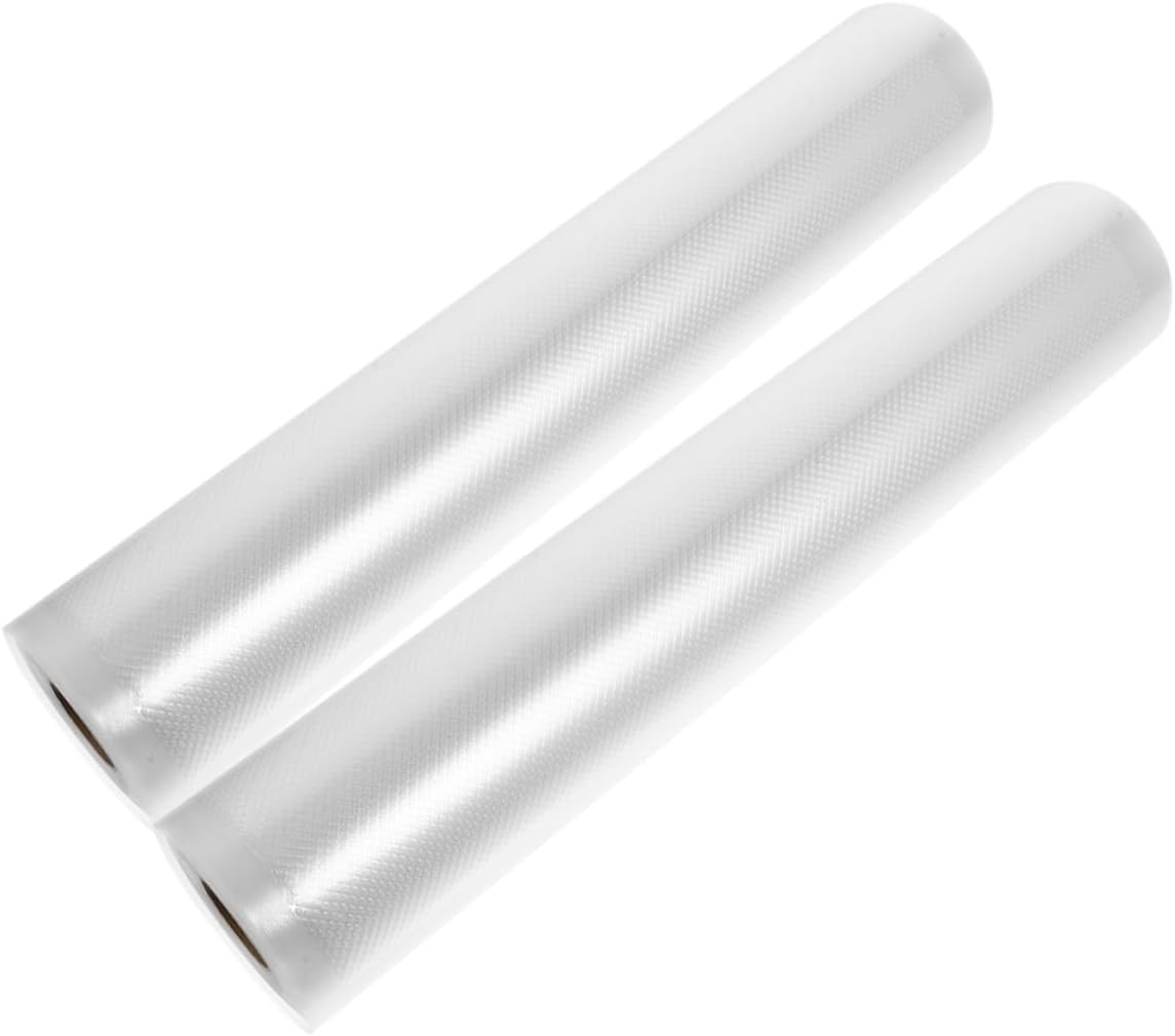 2 Rolls of Textured Vacuum Storage Bags for Food Preservation Plastic Vacuum Sealer Bags Air Removing Pouches for Kitchen Storage and Freshness Protection