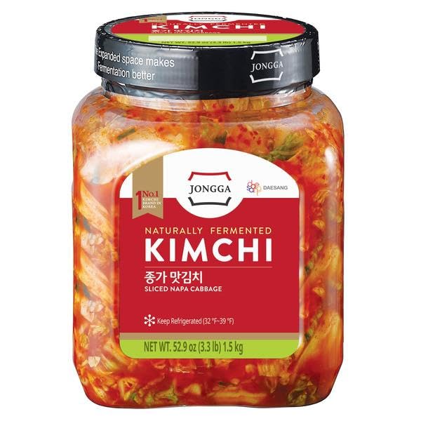 Sliced Napa Cabbage Kimchi - Naturally Fermented - Probiotic Rich, Gluten-Free, Vegan - Fresh & Spicy Kimchi Case [ 52.9 oz, 3.3 lb ]