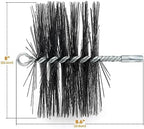 Stanbroil 8 Inch Round Steel Chimney Cleaning Brush with 1/4" NPT Fitting for Masonry Chimney Flue, Works with Most Chimney Rod Sets
