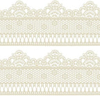 Funshowcase Ready to Use Edible Cake Lace Lattice with Small Daisy Ivory White 14-inch 10-piece Set