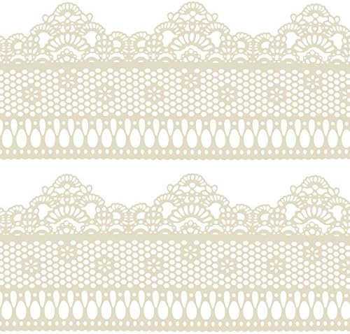 Funshowcase Ready to Use Edible Cake Lace Lattice with Small Daisy Ivory White 14-inch 10-piece Set