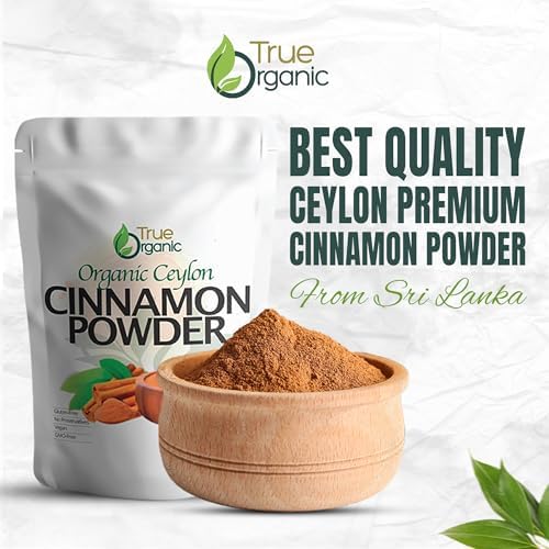 True Organic Ceylon Cinnamon Powder, Organic Ground Cinnamon, 3.5 ounces, USDA Organic & Kosher Certified, Non-GMO, Fresh, Pure Ceylon Premium Quality