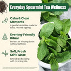 Hiihone Spearmint Tea Bags 100 Count – Pure Spearmint Leaf Herbal Tea, Caffeine-Free, Refreshing Mint Flavor, Supports Digestion & Everyday Wellness, Non-GMO