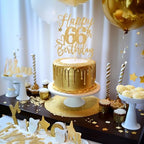Happy 66th Birthday Cake Topper, 66th Birthday Decorations for Men/Women, Cheers to 66 Years, Hello 66, 66th Happy Birthday Party Supplies Gold Glitter