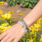 Farfume Beaded Bracelets for Women, Chakra Crystal 4mm Beads Gemstone Natural Stone Bead Spiritual Womens Jewelry Valentine's Day Gifts