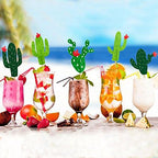 Cactus Cupcake Toppers Summer Hawaii Theme Party Favors Cupcake Picks for Fruit Cake Decorations Fiesta West Tropical Cacti Birthday Party Supplies (24PCS)