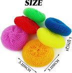 NSBELL 30PCS Plastic Dish Scrubbers for Dishes Plastic Pot Round Scrubber Scouring Pad Nylon Dish Scrubber, Poly Mesh Scouring Dish Pads Non Scratch Scrubbers