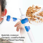 Ear Savvy Vacuum Ear Wax Remover Electric Vacuum Cleaner Suction Earwax Remove, Cordless Earsavvy Ear Wax Removal Tool Kit with 2 Soft Replacement Heads (1PCS)