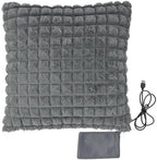 USB Heated Cushion Chair Sofa Bed Throw Pillow Home Office Lumbar Support Cushion Electric Heating Pad for Back, Abdomen, Lumbar, Neck, Shoulder (Gray)