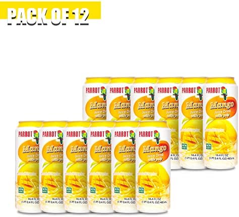 Parrot Brand Mango Juice Drink with Pulp 16.4 fl. oz.(Pack of 12)