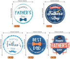 60 Pack Edible Happy Father's Day Cupcake Toppers Love Father Cake Toppers Rice Paper Wafer Paper Cupcake Picks for Best Dad #1 Dad Baby Shower Kids Birthday Cupcake Decorations Style 1