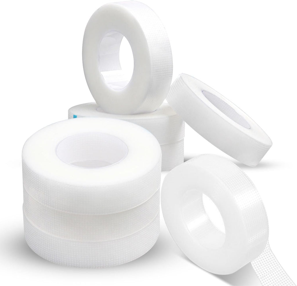 Lash Tape, 8 Rolls PE Micropore Medical Tape for Eyelash Extension, Fabric Tape for False Eyelash Patch Makeup Tool 0.5 inch x 29.5 ft,Translucent (8Rolls)