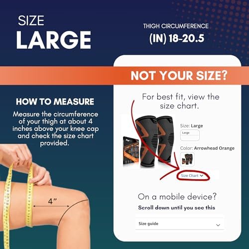 Knee Brace for Pain Relief - 2 Pack Knee Sleeves for Men and Women - Support for Weightlifting, Gym, Workout, Volleyball - Meniscus Tear, ACL, Arthritis