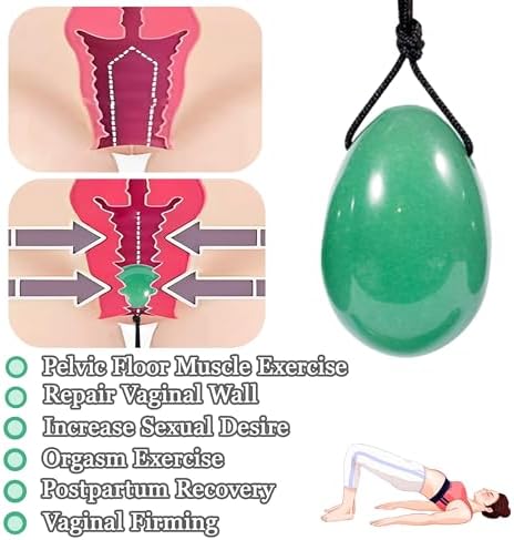 Set Green Jade Eggs Balls Stone Multiple Colors and Styles Natural Green Stones Jade Egg Massage Stone for Women Pelvic Strength Body Train Crystal Balls (Single Massage Stick,Single - 1)