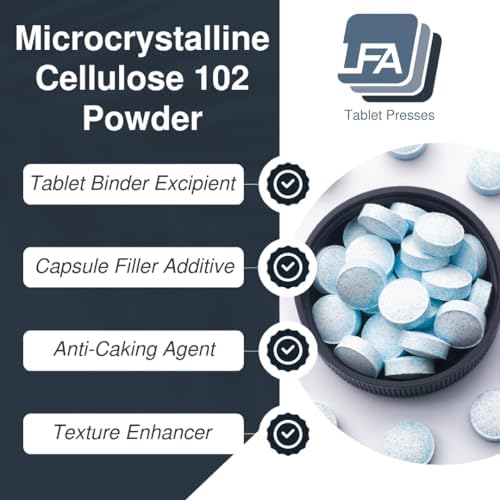 Microcrystalline Cellulose Powder - MCC 102-5 kg (11 Pound) - Tablet Binding Agent - Pharmaceutical Grade
