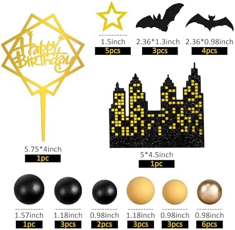 Bat Cake Topper Happy Birthday Cake Decorations for Bat Theme Birthday Halloween Supplies