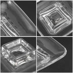 Cabilock 2pcs Glass Soap Dish Set with Anti-Slip Design Small Square Frosted Soap Tray for Bathroom and Kitchen Bar Holder Decorative and Practical Bath Tub Container