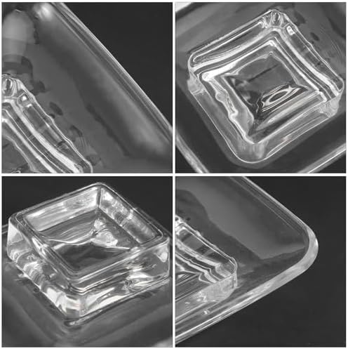 Cabilock 2pcs Glass Soap Dish Set with Anti-Slip Design Small Square Frosted Soap Tray for Bathroom and Kitchen Bar Holder Decorative and Practical Bath Tub Container
