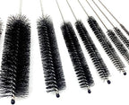 10 Piece Stainless Steel Straw Cleaning Brush Set - Durable Nylon Bristles - Multi-Size for Reusable Straws, Sippy Cups, and Narrow Neck Containers