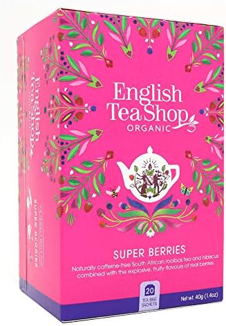 English Tea Shop Organic Super Berries - 20 Tea Bag Sachets, 40g (Pack Of 6)