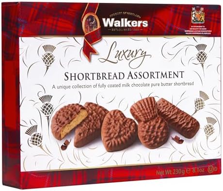 Walker's Shortbread Assorted Chocolate Shortbread, Luxury Holiday Treat, 8.1 Oz Box