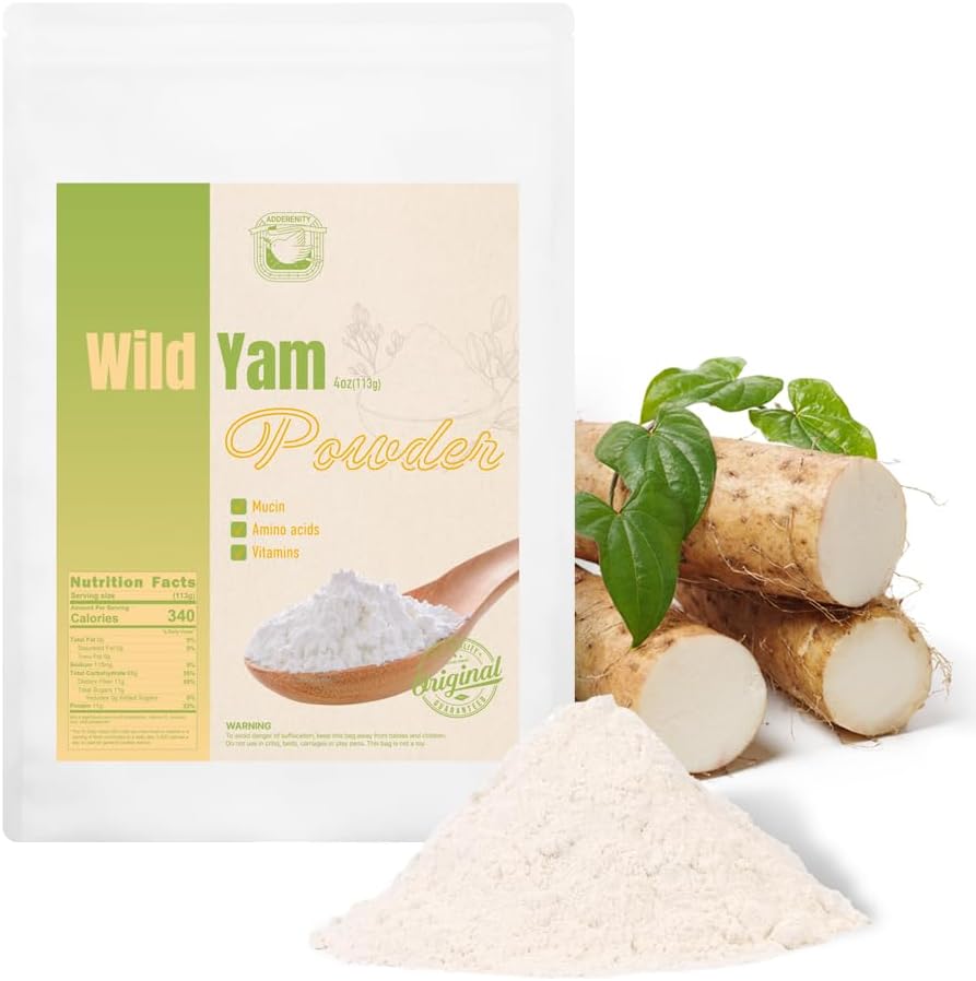 Adderenity Natural 100% Yam Powder Fine Particles Yam Powder 4oz 山药粉 마 분말 산약마