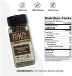Pride of India | Cinnamon Bark Whole 0.8 oz (22.67 gm) Small Dual Sifter Bottle | Freshly Sourced from India | Gourmet Whole Spice | Strong Aroma | Perfect for Cooking & Baking | Easy to Use