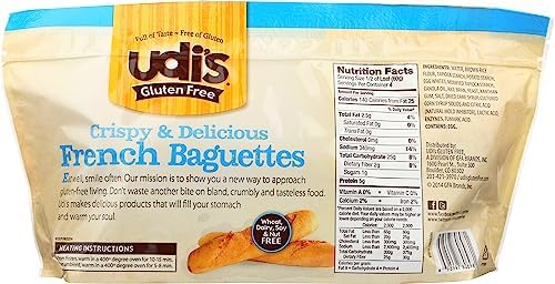 Udi's Gluten Free French Baguettes, Frozen Bread, 8.4 oz. (2 Count)