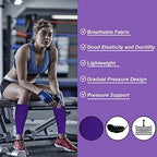 Calf Compression Sleeves for Men & Women (20-30mmhg) - Leg Compression Sleeve for Running, Cycling, Shin Splints Support, Relieve Legs Pain, Travel (One Pair)(Purple,Large)
