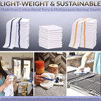 GOLD TEXTILES 36 PC New Cotton Blend White Restaurant Bar Mops Kitchen Towels 28oz (3 Dozen) (36, White)