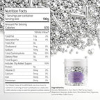 Edible Silver Heart Sprinkles, 130g/4.58oz, Silver Pearl Sprinkles For Cake Decorating, Edible Silver Cake Decorations, Birthday Party Supplies
