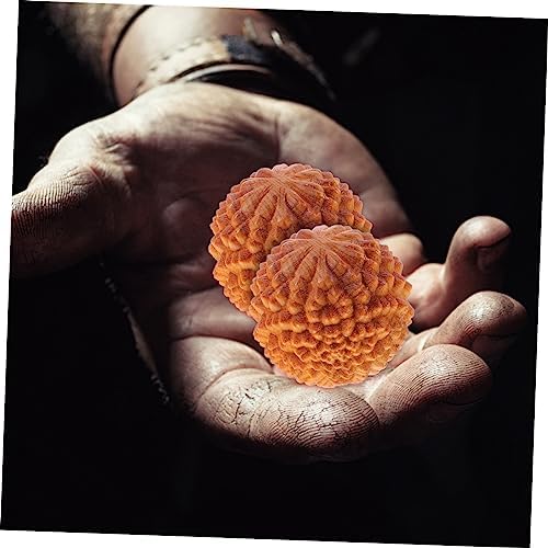 Durian-Shaped Wooden Hand Massage Balls Set of 2 Compact Fitness Hand Therapy Balls Rolling Massager for Muscle Relaxation Stress Relief and Home Decoration 1.57 Inch