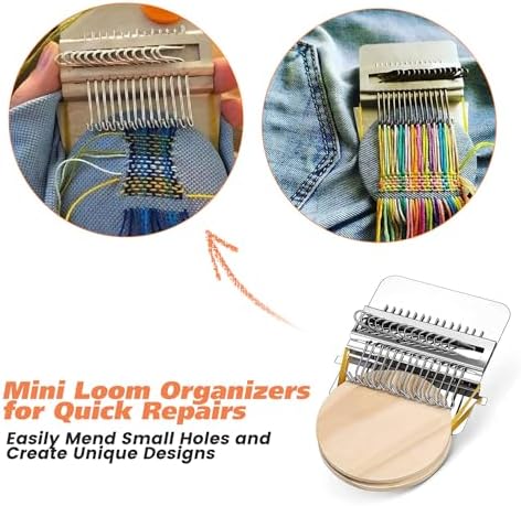 Darning Loom Small Type Weave Tool Quickly Mini Convenient for Mending Jeans Socks Clothes Loom Machine Makes Beautiful Stitching DIY Weaving Arts Speed Weaver Kit