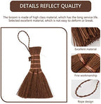 Yardwe Mini Palm Broom Tea Ceremony Brush Natural Straw Small Whisk Broom with Hanging Rope for Household Dust Cleaning 5.51X3.14X1.96In